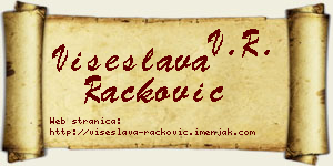 Višeslava Racković vizit kartica